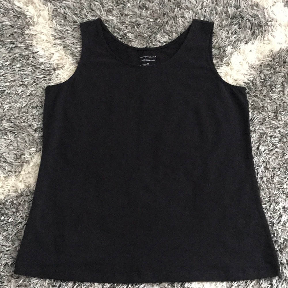 CHRISTOPHER & BANKS LAYER-YOUR-LOOK BLACK TANK TOP MEDIUM
